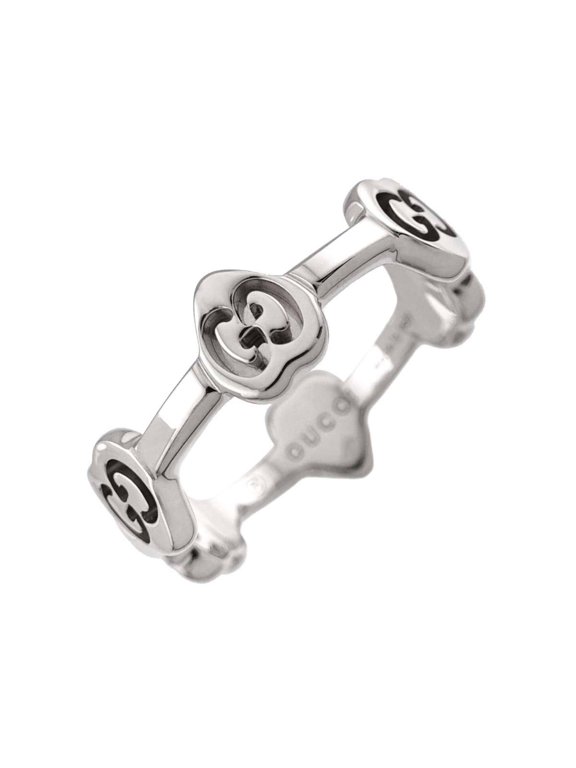 Pre-Owned Gucci Icon Heart Ring #7, 18K WG (White Gold 750)