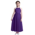 thumbnail image 4 of iEFiEL Girls Chiffon Scoop Neck Flower Girl Dress Wedding Bridesmaid Birthday Party Dress Purple 12, 4 of 7