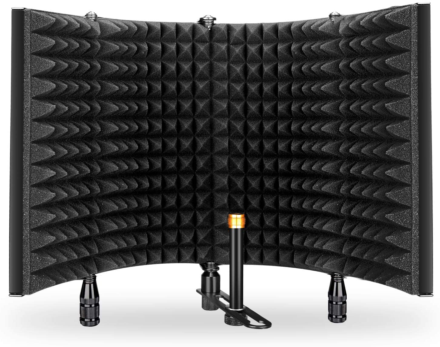 Foldable Sound Shield for Most Condenser Mic Recording Equipment ZOSTA Studio Recording Microphone Isolation Shield with Tripod Stand and Pop Filter High Density Absorbent Foam to Filter Vocal