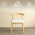 thumbnail image 3 of Ilios Innova | Set de 2 Sillas Nórdico de madera de caucho con asiento de tela color beige, diseño contemporáneo y cómodo para comedor, sala u oficina., 3 of 9
