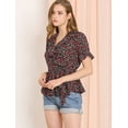 thumbnail image 4 of INSPIRE CHIC Women's Sweet Fruit Crossover V Neck Short Sleeves Ruffle Wrap Blouse, 4 of 4