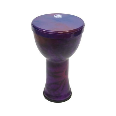 Toc Freestyle Lightweight Djembe, 12" Hand-painted Head, 23" Tall, PVC Construction with Synthetic H