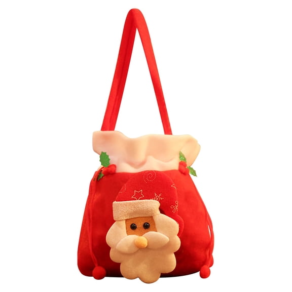 pdqouc Christmas Book Bag for Kids Christmas Eve Gift Bag Xmas Santa Candy Bag Gift Bag Children's Tote Bag Baby Kids Cartoon Cute School Bags