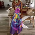 thumbnail image 3 of Tiger Animal Graffiti Sleeveless Dress for Women Clothing Female Women's Summer Skirt, 3 of 7