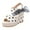White, variant on Mostsola Polka Dot Wedge Heel Platform Sandals for Women Peep Toe High Heel Sandals Bow Ankle Strap