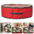 thumbnail image 2 of Christmas Wreath and Garland Storage Bag, Zippered Dustproof 30-Inch Holiday Wreath Organizer with Handles, Red, Storage, 2 of 8