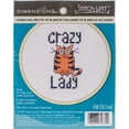 thumbnail image 1 of Dimensions Stitch Wits Counted Cross Stitch Kit 4" Round-Crazy Cat Lady (14 Count), 1 of 2