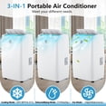 thumbnail image 6 of Air Conditioner, 14,000 BTU Portable Air Conditioners, Cooling, Fan & Dry 3 Modes, Portable AC Units for Rooms with Installation Kits, 24H Timer & Remote Control, 6 of 7