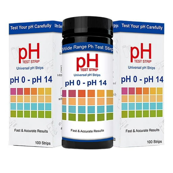 pH Test Strips Universal Application pH 0-14 100 Strips for Saliva Urine with Soil Testing