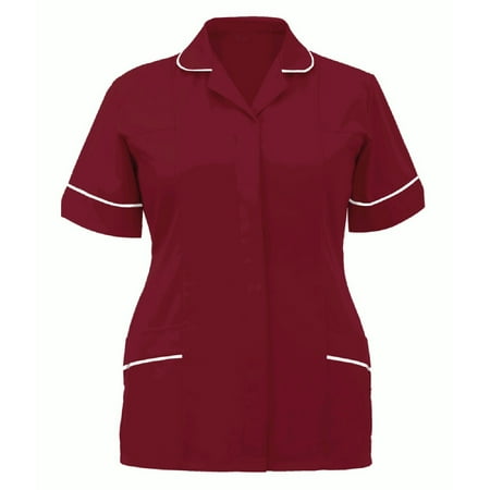 

Women s Nurses Tunic Uniform Clinic Carer Lapel Protective Clothing Tops XXL
