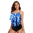 thumbnail image 3 of 8 Colors Women Ruffled Tankini Set Padded Top With Adjustable Shoulder Straps Elastic Slim Knitted High Waisted Beachwear 2024 GYXYT2001F S, 3 of 6