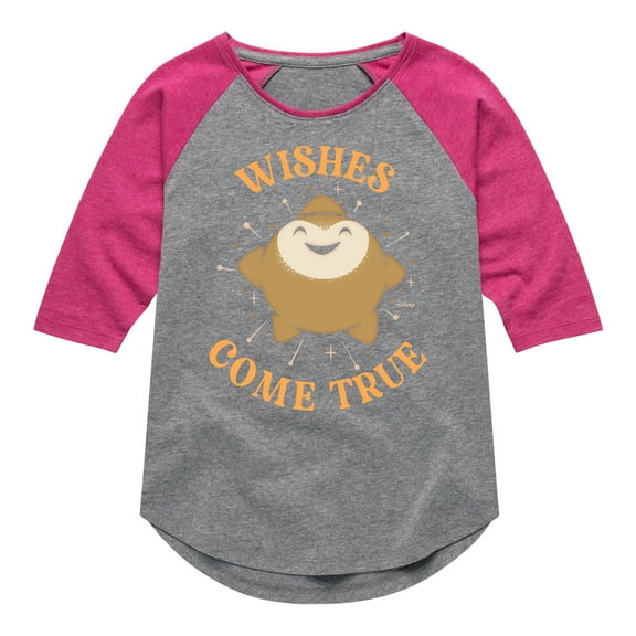 Disney Wish - Wishes Come True - Toddler & Youth Girls Raglan Graphic T-Shirt