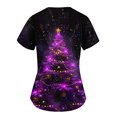thumbnail image 4 of Titcea Christmas Scrub Tops Women Christmas Tree Printed Short Sleeved V Neck Nursing Uniforms with Pockets Loose Comfort Scrub Tops, 4 of 4