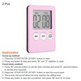 thumbnail image 3 of Uxcell Digital Timer,2pack Small Count Down/UP Clock with Magnetic,Kitchen Timer Pink, 3 of 5