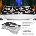 thumbnail image 5 of Fuzoiu black white Skull bone Print Car Windshield Sun Shade,Block Uv Rays Sunshade,Foldable Front Window Sun Visor Protector for Car,SUV,Truck-Keep Vehicle Cool-black white Skull bone, 5 of 8