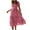 Pink, variant on Summer Fall Dresses for Women Short Sleeve Trendy Beach Midi Dress Square Neck Tiered Boho Sundress