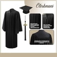 thumbnail image 3 of CLERKMANS Unisex Adult Deluxe Black Bachelors University Graduation Gown, Cap & Tassel Package - Matte Fabric 48XL (5'3"-5'5"), 3 of 5