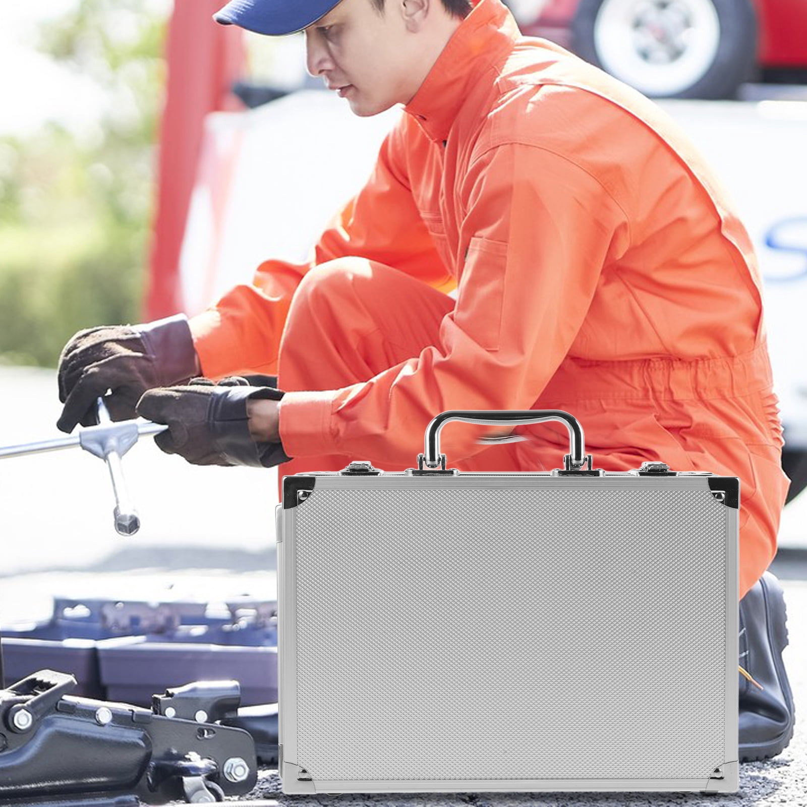 Worgeous Toolbox Bag Jumbo Case Aluminum Briefcase Silver