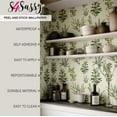 thumbnail image 4 of S4sassy Self Adhesive Wallpaper, Green Fern and Foliage Print Mural Wall Paper, Textured Peel and Stick Contact Paper for Walls, Entryway accent Wall, Office Decor, Solution (25"x60" inch), 4 of 6