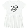 thumbnail image 3 of Inktastic I Love My Auntie in Black Chalk Heart Girls Baby Dress, 3 of 5