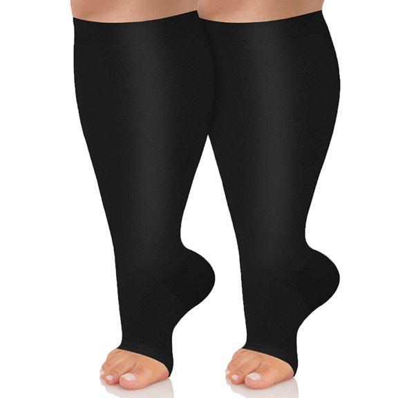 BYHONG Socks for Women Women Solid Compression Socks Sports Socks Casual Calf Plus Size Compression Socks Running Socks Womens Black XXXXL