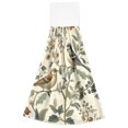 thumbnail image 7 of Yayeee Kitchen Hanging Hand Towels Set of 2 with Loop Bathroom Absorbent Tie Towel, Green Birds, 7 of 7