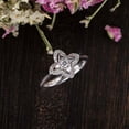 thumbnail image 4 of HeartsAndYou Flower Star Engagement Ring for Women 1.5ct Round Cut Moissanite 18k White Gold Over Silver, 4 of 9