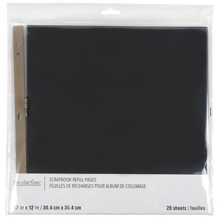 UPC: 0195158436570 | 12  x 12  Black Scrapbook Refill Pages by Recollections™