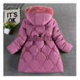 thumbnail image 4 of Coats for Girls 12-14 Kids Toddler Baby Unisex Patchwork Spring Winter Cute Coat Hooded Padded Jacket Outwear Clothes,Z1-Purple,6-7 Years, 4 of 4