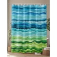 thumbnail image 4 of Green Blue Gradient Shower Curtain Set ，Waterproof Fabric Shower Curtains Mount Decorative Texture Shower Curtains for Bathroom,Bathroom Decor 36"x72", 4 of 6