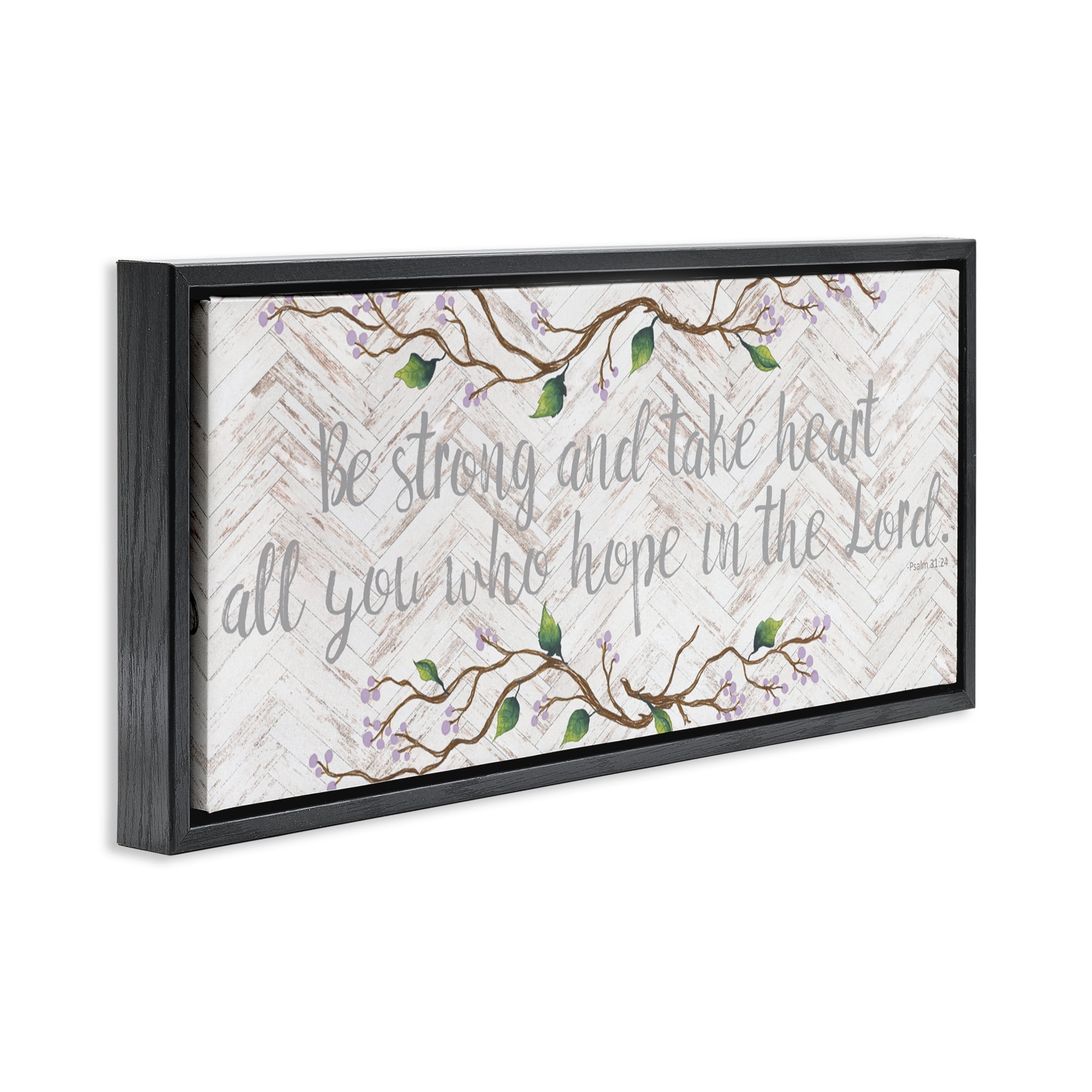 Stupell Industries All You Who Hope Black Framed Floater Canvas Wall Art, design by Elizabeth Medley