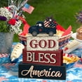 thumbnail image 5 of Americana decor, Patriotic decor, Tiered Tray decorations Set, Distressed Painted Wood, Vintage Shelf decor, Tray decor Items, Shelf decorations, 4 Pc, 5 of 6