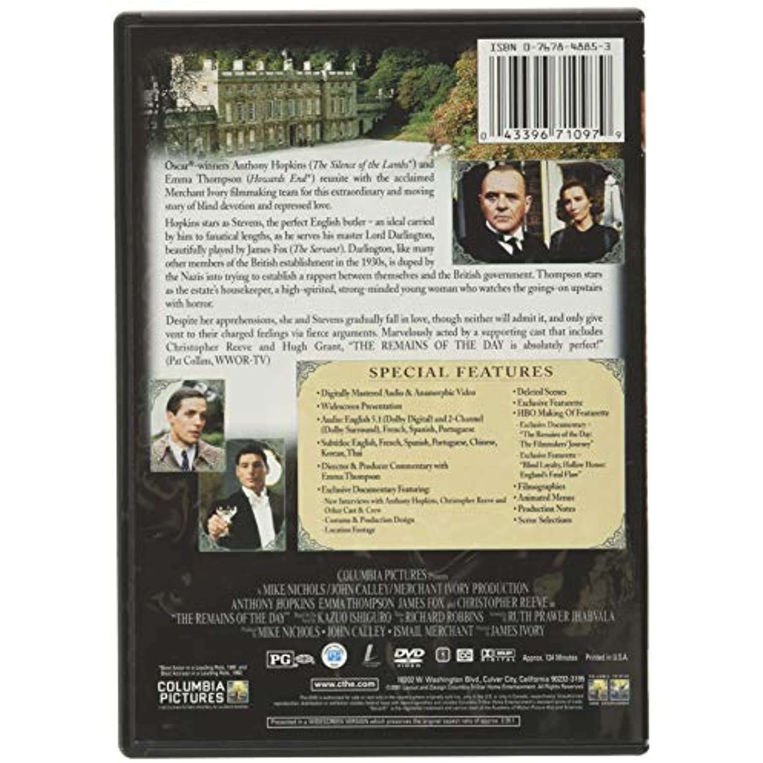 The Remains of the Day (DVD), Sony Pictures, Drama - image 2 of 3
