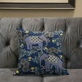 thumbnail image 5 of Amrita Sen Two Elephants Throw Pillow with Removable Cover in Gray Blue Brown 18x18, 5 of 5