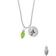 thumbnail image 2 of Delight Jewelry Silvertone Christmas Lights - Lime Green Resin Silvertone Script Initial Disc - A - Charm Necklace, 20"+3", 2 of 4