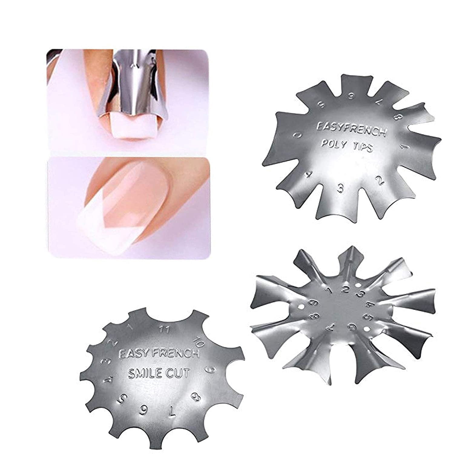 French Nails Edge Trimmer – Metall-Schablone Für French Maniküre, 9 Größen, Bunt – Für Acryl & UV-Gel Nägel