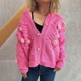 thumbnail image 2 of Kaondbfi Cardigan for Women, Embroidered Cardigan with Embroidered Detail 3D Flower Cardigan Flower Button Up Long Sleeve Cardigan Womens Winter Coat, 2 of 9