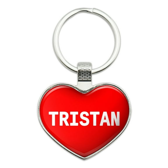 I Love Tristan Heart Metal Key Chain