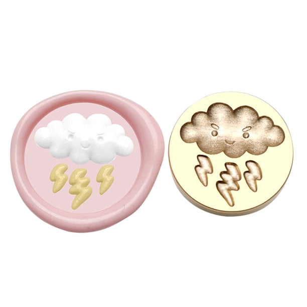 Cabeza de sello de forma redonda Cabeza de cobre en relieve 3D para tarjeta de boda (nube)