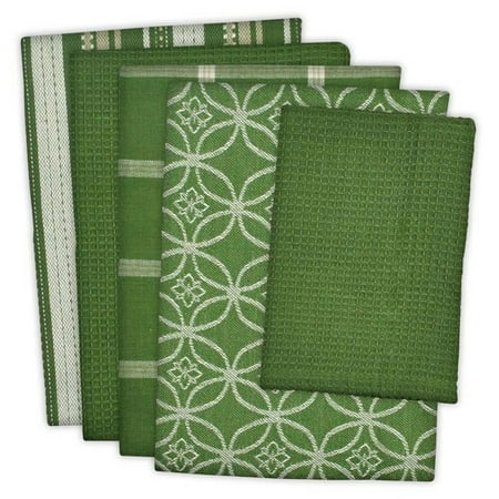 

Assorted Sage Dishtowel & Dishcloth Set of 5