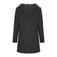 thumbnail image 4 of Lilgiuy Womens Long Sleeves Round Neck Pocket Print Loose Zipper Tops Blouse Hooded Sweatshirt Black6 2022 Fall Winter, 4 of 5