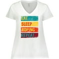 thumbnail image 3 of Inktastic Calf Roping Rodeo Eat Sleep Roping Repeat Women's Plus Size V-Neck T-Shirt, 3 of 5
