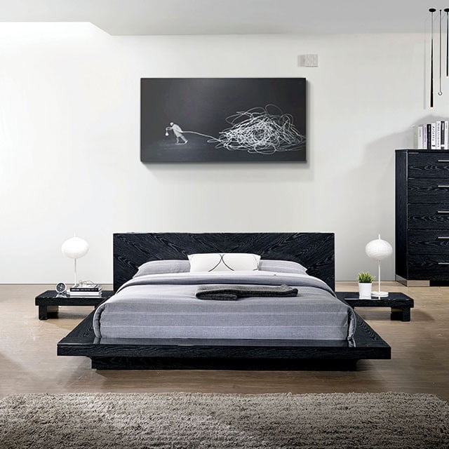Finish Bedroom Furniture 1pc Queen Size, Contemporary Bedroom Furniture Sets Black