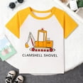 thumbnail image 2 of BOBOGOJP Toddler T-Shirts Boys Short Sleeve Tees Cotton Casual Graphic Crewneck Summer Top Yellow for Size 7 Years, 2 of 7