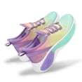 thumbnail image 4 of Kushyshoo Girls Lightweight Sneakers Kids Breathable Lace-up Athletic Running Shoes Big Kids Walking Shoes Rainbow Purple Size 1, 4 of 7