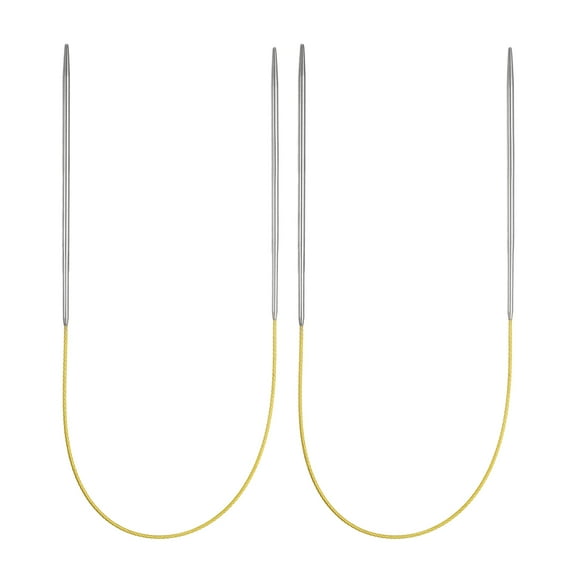Uxcell 2pcs Circular Knitting Needles 15.75" Stainless Steel US 2/2.75mm Knitting Needles 4.33" for Fast Knitting Tip to Tip Sweater Sleeves Neckline Scarves Necklaces