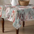 thumbnail image 4 of Pink Green Spring Floral Table Cloth Waterproof Tablecloths, Vintage Botanical Summer Tablecloth Dining Table Cover for Kitchen Party Tabletop Outdoor, Square Tablecloth 54x54 Inch, 4 of 9