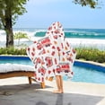 thumbnail image 3 of Yayeee Kids Hooded Towel with Hand Pockets Beach Soft Absorbent Bath Wrap 50 x 23.5 inch, White Cartoon Fire Truck Pattern, 3 of 5