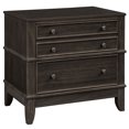 thumbnail image 3 of Euroco 3-Drawer Side Table Wood Nightstand for Bedroom, Living Room, 27.3", Coffee, 3 of 6