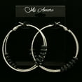 thumbnail image 4 of Mi Amore Hoop-Earrings Silver-Tone & Black, 4 of 4